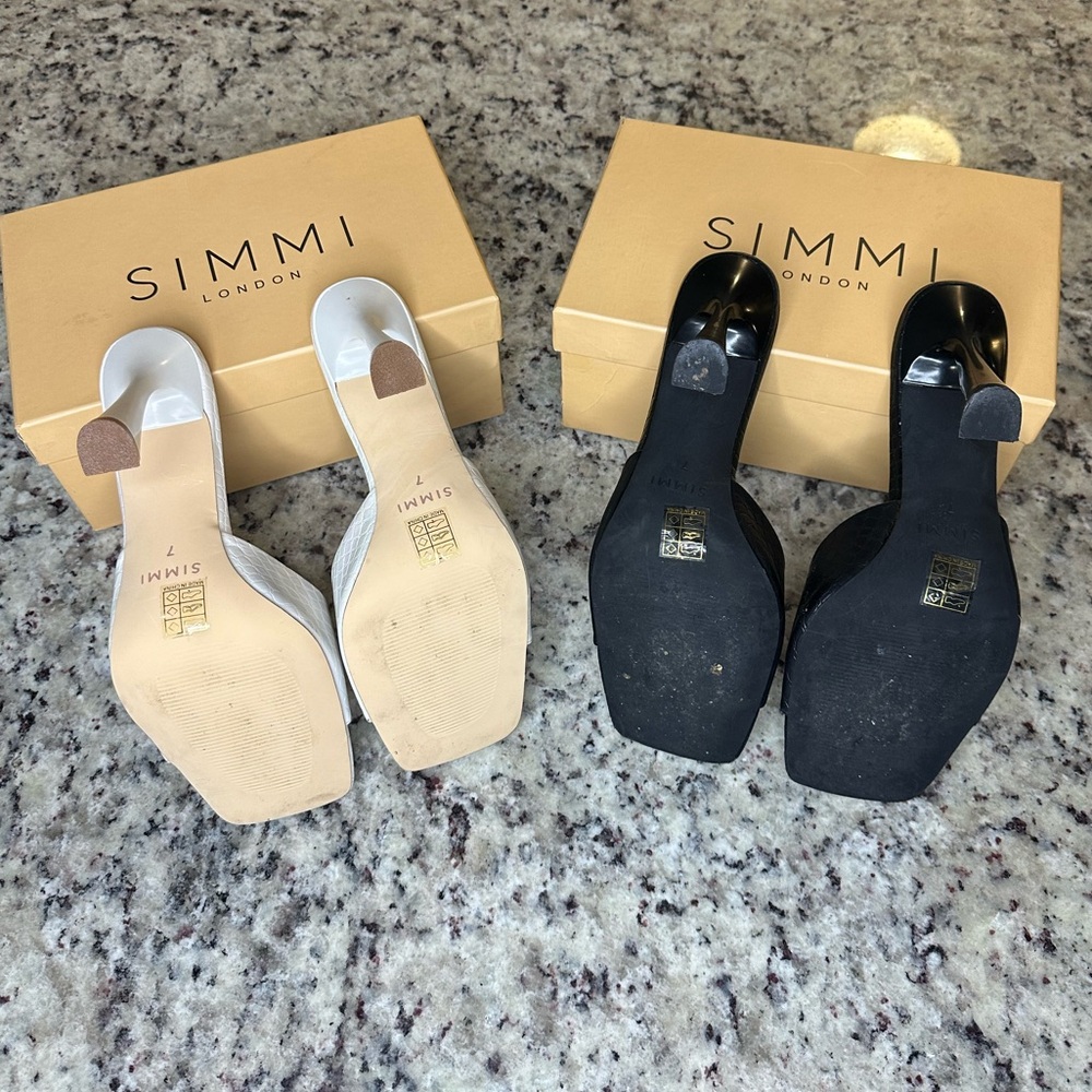 Bundle deal Simmi London Estelle heels size 9. One black pair one white pair. - Picture 6 of 7